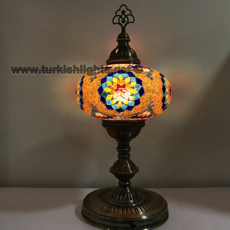 Turkish Mosaic Table Lamp, Extra Large Globe (NO5 GLOBE) - TurkishLights.NET