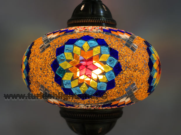 Turkish Mosaic Table Lamp, Extra Large Globe (NO5 GLOBE) - TurkishLights.NET