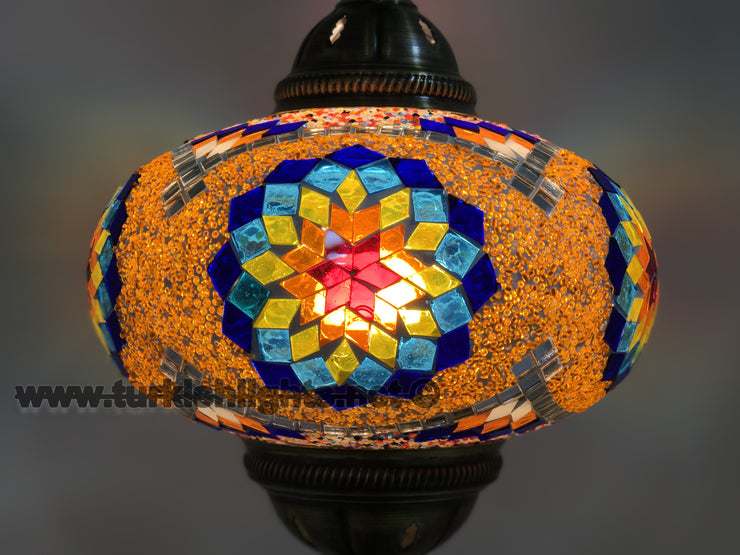 Turkish Mosaic Table Lamp, Extra Large Globe (NO5 GLOBE) - TurkishLights.NET