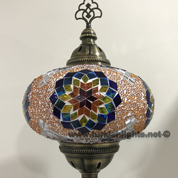 Turkish Mosaic Table Lamp, Extra Large Globe (NO5 GLOBE) - TurkishLights.NET