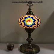 Turkish Mosaic Table Lamp, Extra Large Globe (NO5 GLOBE) - TurkishLights.NET