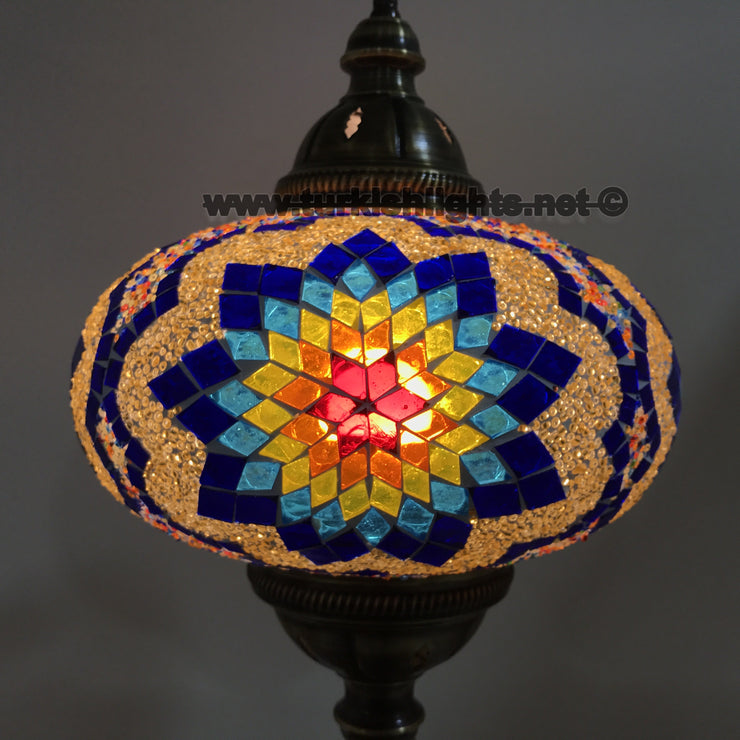 Turkish Mosaic Table Lamp, Extra Large Globe (NO5 GLOBE) - TurkishLights.NET