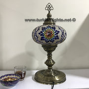 Turkish Mosaic Table Lamp, Extra Large Globe (NO5 GLOBE) - TurkishLights.NET