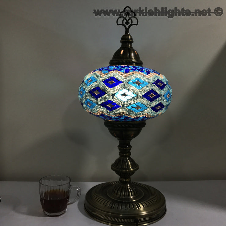 Turkish Mosaic Table Lamp, Extra Large Globe (NO5 GLOBE) - TurkishLights.NET