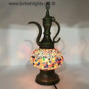 MOSAIC TABLE LAMP, PITCHER (IBRIK) - LARGE GLOBE - TurkishLights.NET