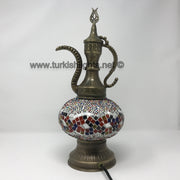 MOSAIC TABLE LAMP, PITCHER (IBRIK) - LARGE GLOBE - TurkishLights.NET