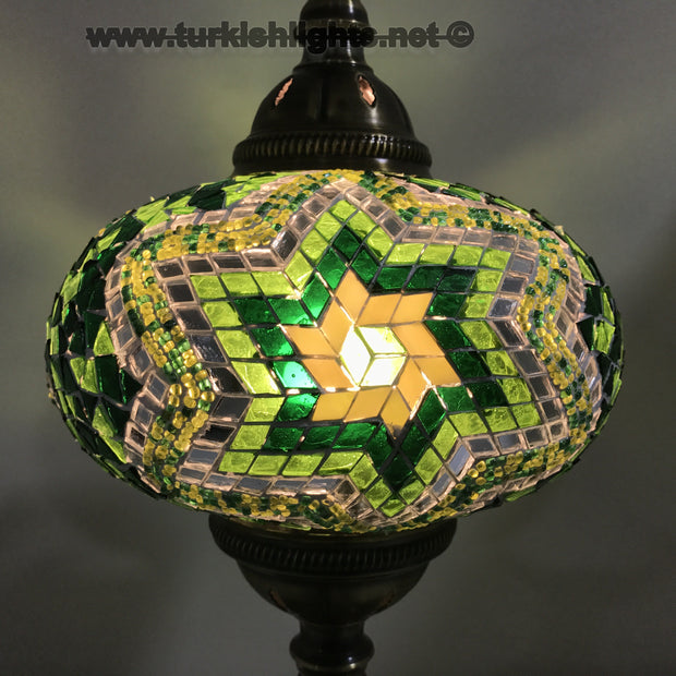 Turkish Mosaic Table Lamp, Extra Large Globe (NO5 GLOBE) - TurkishLights.NET