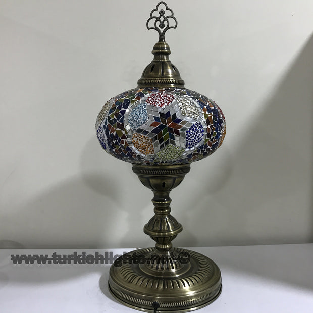 Turkish Mosaic Table Lamp, Extra Large Globe (NO5 GLOBE) - TurkishLights.NET