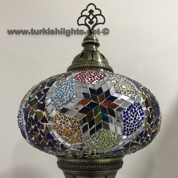 Turkish Mosaic Table Lamp, Extra Large Globe (NO5 GLOBE) - TurkishLights.NET