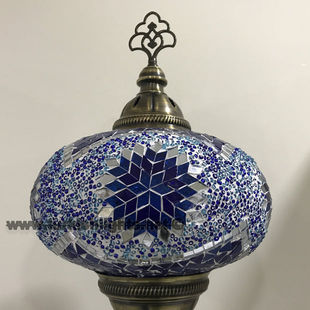 Turkish Mosaic Table Lamp, Extra Large Globe (NO5 GLOBE) - TurkishLights.NET