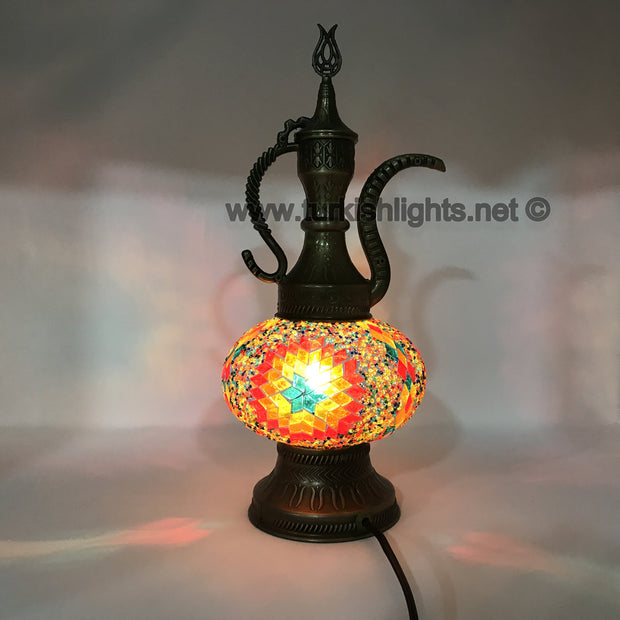 MOSAIC TABLE LAMP, PITCHER (IBRIK) - LARGE GLOBE - TurkishLights.NET