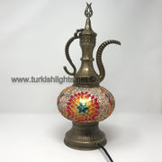 MOSAIC TABLE LAMP, PITCHER (IBRIK) - LARGE GLOBE - TurkishLights.NET