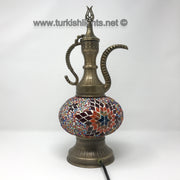 MOSAIC TABLE LAMP, PITCHER (IBRIK) - LARGE GLOBE - TurkishLights.NET