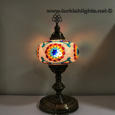 Turkish Mosaic Table Lamp, Extra Large Globe (NO5 GLOBE) - TurkishLights.NET