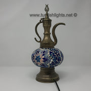 MOSAIC TABLE LAMP, PITCHER (IBRIK) - LARGE GLOBE - TurkishLights.NET