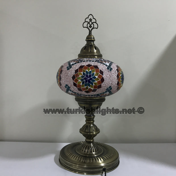 Turkish Mosaic Table Lamp, Extra Large Globe (NO5 GLOBE) - TurkishLights.NET