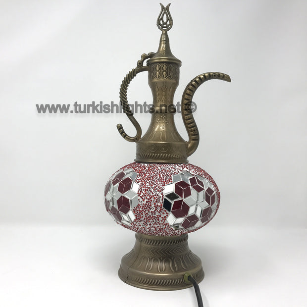 MOSAIC TABLE LAMP, PITCHER (IBRIK) - LARGE GLOBE - TurkishLights.NET