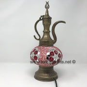 MOSAIC TABLE LAMP, PITCHER (IBRIK) - LARGE GLOBE - TurkishLights.NET