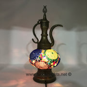 MOSAIC TABLE LAMP, PITCHER (IBRIK) - LARGE GLOBE - TurkishLights.NET