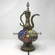 MOSAIC TABLE LAMP, PITCHER (IBRIK) - LARGE GLOBE - TurkishLights.NET