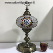 Turkish Mosaic Table Lamp, Extra Large Globe (NO5 GLOBE) - TurkishLights.NET