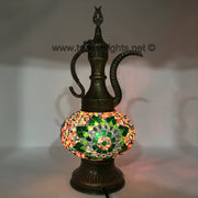 MOSAIC TABLE LAMP, PITCHER (IBRIK) - LARGE GLOBE - TurkishLights.NET