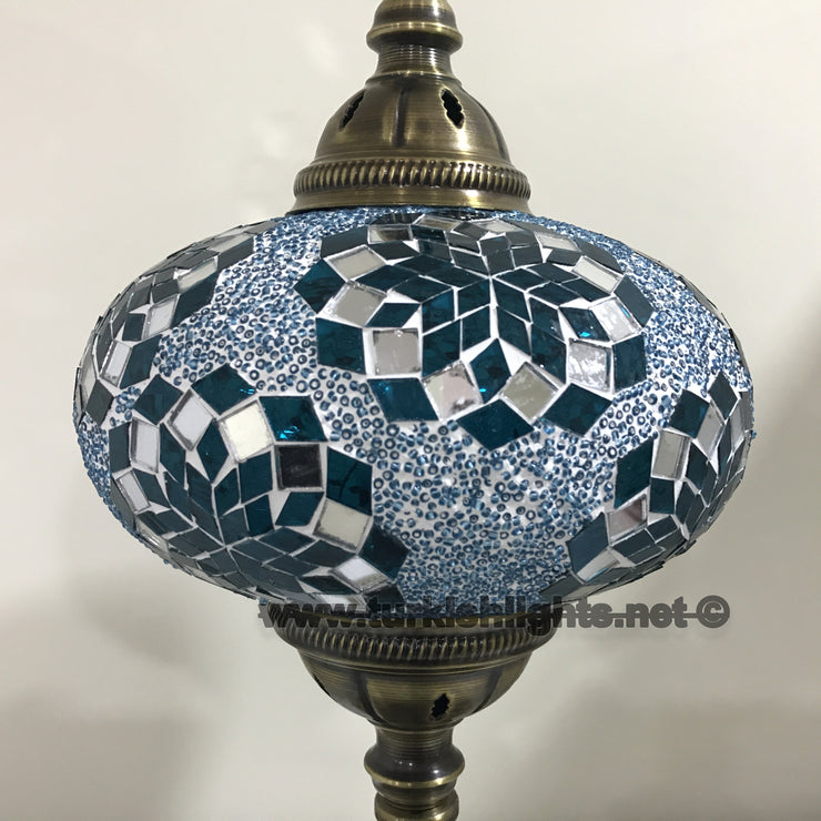 Turkish Mosaic Table Lamp, Extra Large Globe (NO5 GLOBE) - TurkishLights.NET