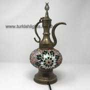 MOSAIC TABLE LAMP, PITCHER (IBRIK) - LARGE GLOBE - TurkishLights.NET