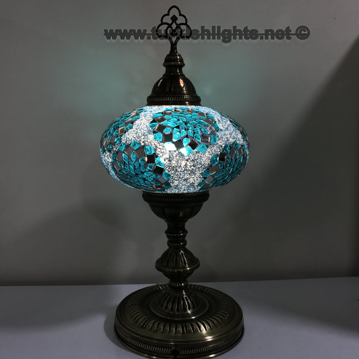 Turkish Mosaic Table Lamp, Extra Large Globe (NO5 GLOBE) - TurkishLights.NET