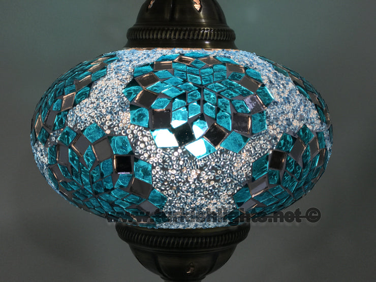 Turkish Mosaic Table Lamp, Extra Large Globe (NO5 GLOBE) - TurkishLights.NET