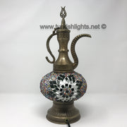 MOSAIC TABLE LAMP, PITCHER (IBRIK) - LARGE GLOBE - TurkishLights.NET