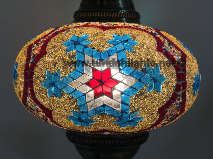 Turkish Mosaic Table Lamp, Extra Large Globe (NO5 GLOBE) - TurkishLights.NET
