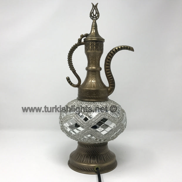 MOSAIC TABLE LAMP, PITCHER (IBRIK) - LARGE GLOBE - TurkishLights.NET