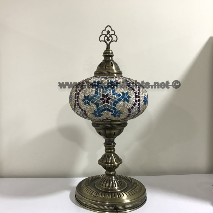 Turkish Mosaic Table Lamp, Extra Large Globe (NO5 GLOBE) - TurkishLights.NET