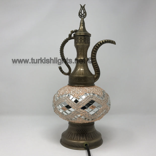 MOSAIC TABLE LAMP, PITCHER (IBRIK) - LARGE GLOBE - TurkishLights.NET