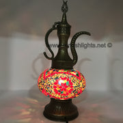 MOSAIC TABLE LAMP, PITCHER (IBRIK) - LARGE GLOBE - TurkishLights.NET