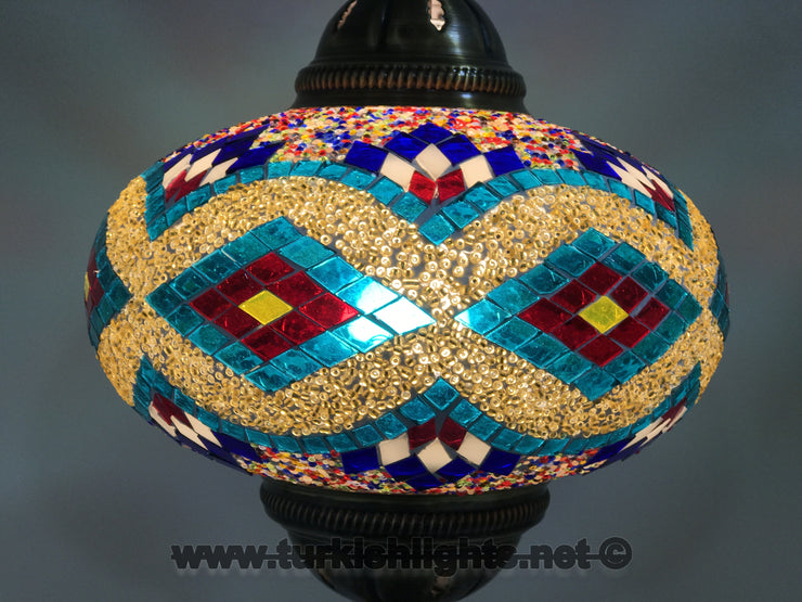 Turkish Mosaic Table Lamp, Extra Large Globe (NO5 GLOBE) - TurkishLights.NET