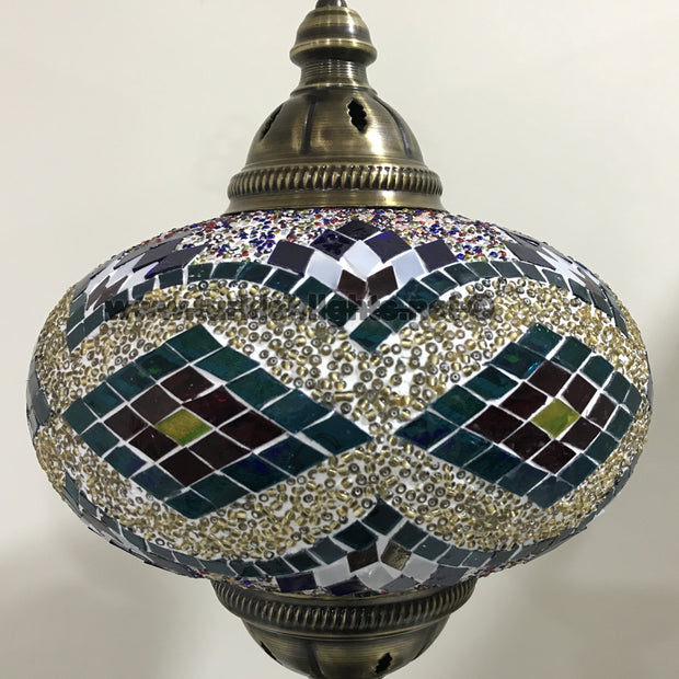 Turkish Mosaic Table Lamp, Extra Large Globe (NO5 GLOBE) - TurkishLights.NET