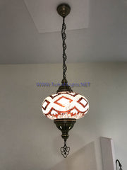 Turkish Handmade Mosaic  Hanging Lamp - Extra Large Globe - TurkishLights.NET