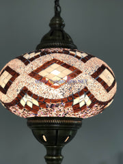 Turkish Handmade Mosaic  Hanging Lamp - Extra Large Globe - TurkishLights.NET