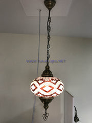 Turkish Handmade Mosaic  Hanging Lamp - Extra Large Globe - TurkishLights.NET