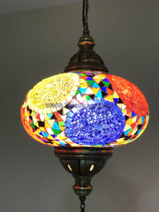 Turkish Handmade Mosaic  Hanging Lamp - Extra Large Globe - TurkishLights.NET