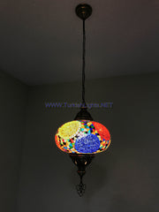 Turkish Handmade Mosaic  Hanging Lamp - Extra Large Globe - TurkishLights.NET