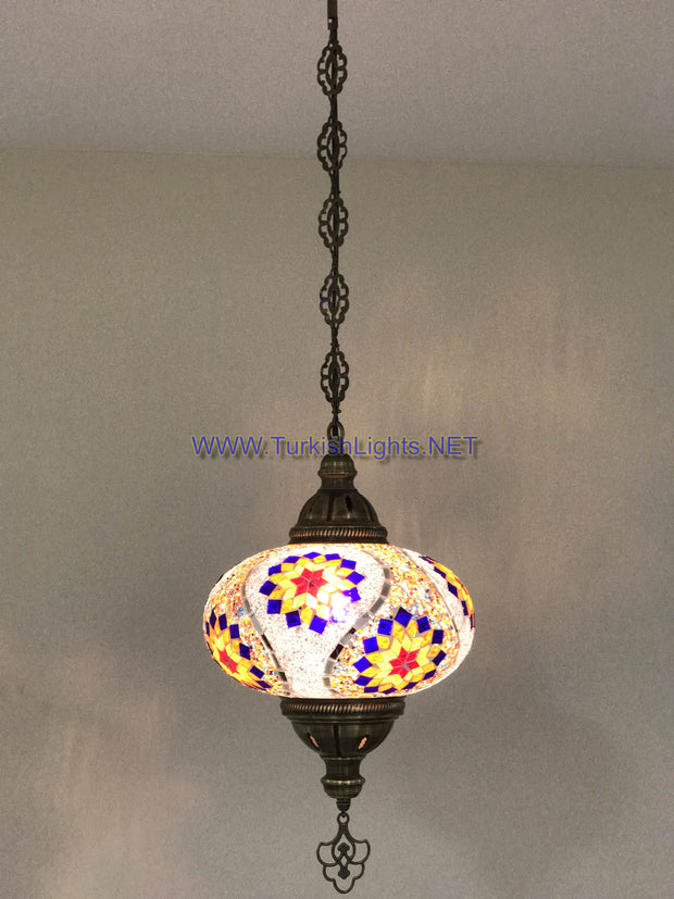 Turkish Handmade Mosaic  Hanging Lamp - Extra Large Globe - TurkishLights.NET