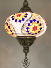 Turkish Handmade Mosaic  Hanging Lamp - Extra Large Globe - TurkishLights.NET