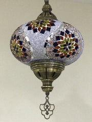 Turkish Handmade Mosaic  Hanging Lamp - Extra Large Globe - TurkishLights.NET