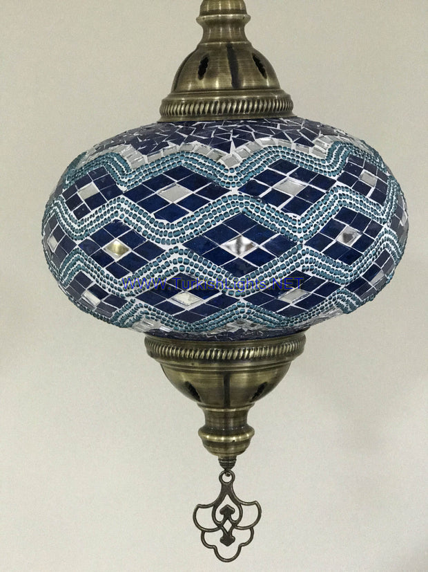 Turkish Handmade Mosaic  Hanging Lamp - Extra Large Globe - TurkishLights.NET