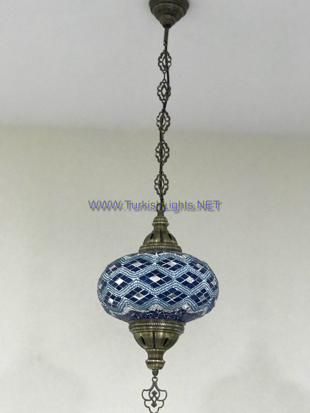 Turkish Handmade Mosaic  Hanging Lamp - Extra Large Globe - TurkishLights.NET