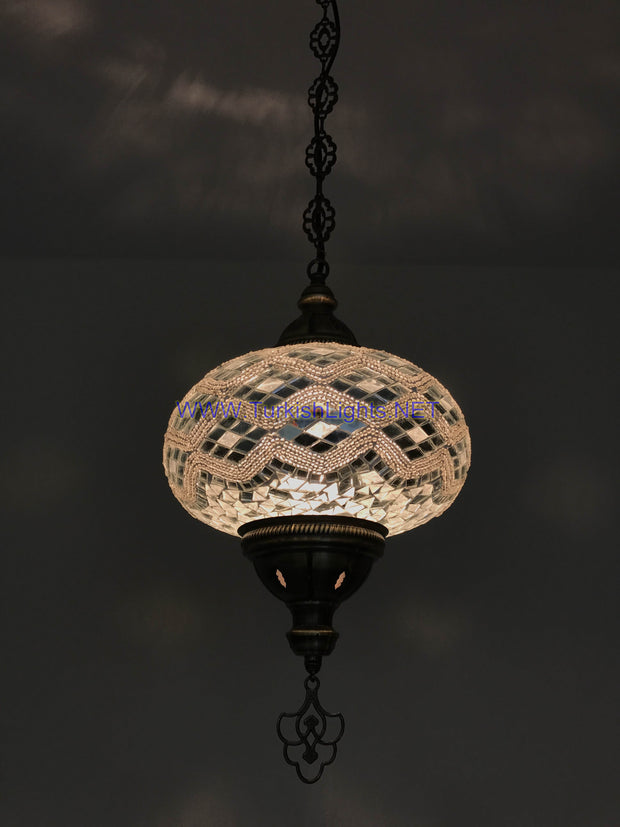 Turkish Handmade Mosaic  Hanging Lamp - Extra Large Globe - TurkishLights.NET