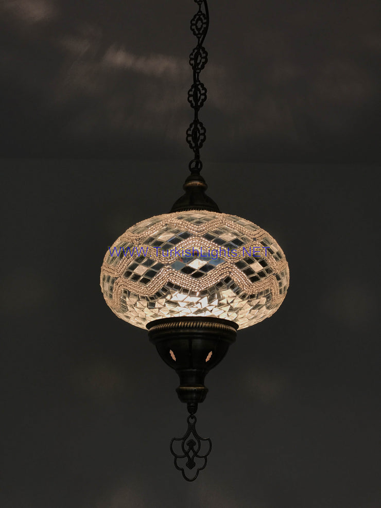 Turkish Handmade Mosaic  Hanging Lamp - Extra Large Globe - TurkishLights.NET